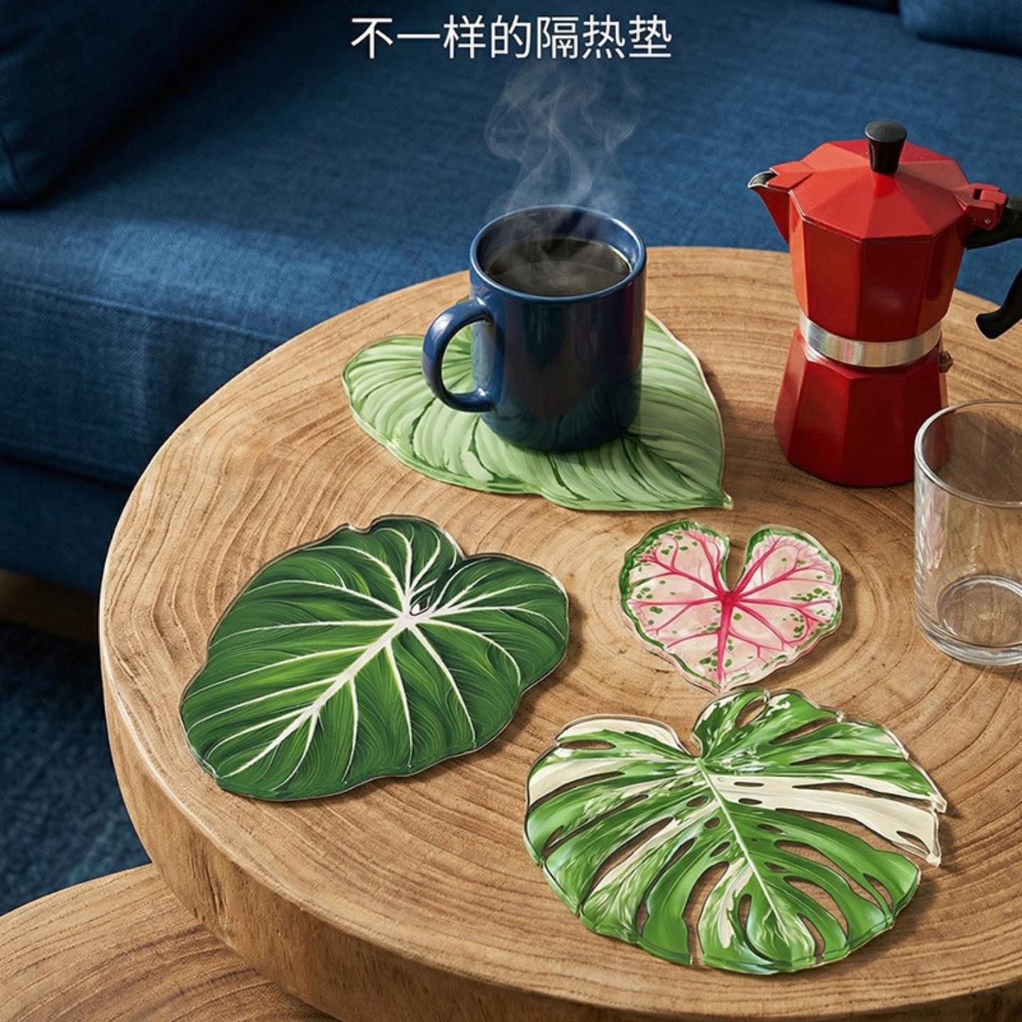 ins热带植物亚克力杯垫实用颜值