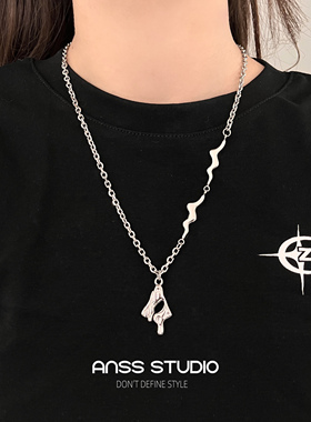 潮流不规则液态项链男女