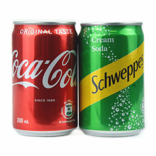宝宝香港进口饮料 罐装mini可口可乐汽水200ml*24罐/箱 忌廉零度