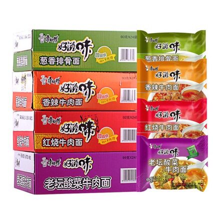 宝宝康师傅方便面整箱批发24袋装混搭好滋味老坛酸菜面红烧牛肉面
