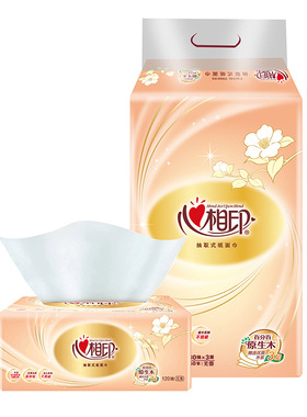 DT24200/DT24120心相印3层经典软包抽纸4包120抽餐巾纸抽纸巾*3提