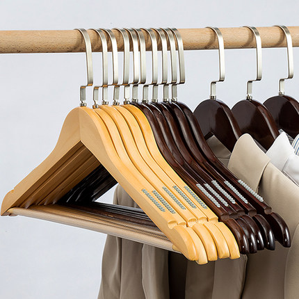 实木衣架服装店家用木头木制专用防滑挂衣撑衣服衣撑子无痕木质