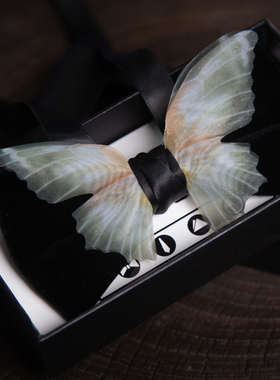 动感高档黑色蝴蝶结领结男士新郎伴郎金丝礼盒装正装西装儿童领花