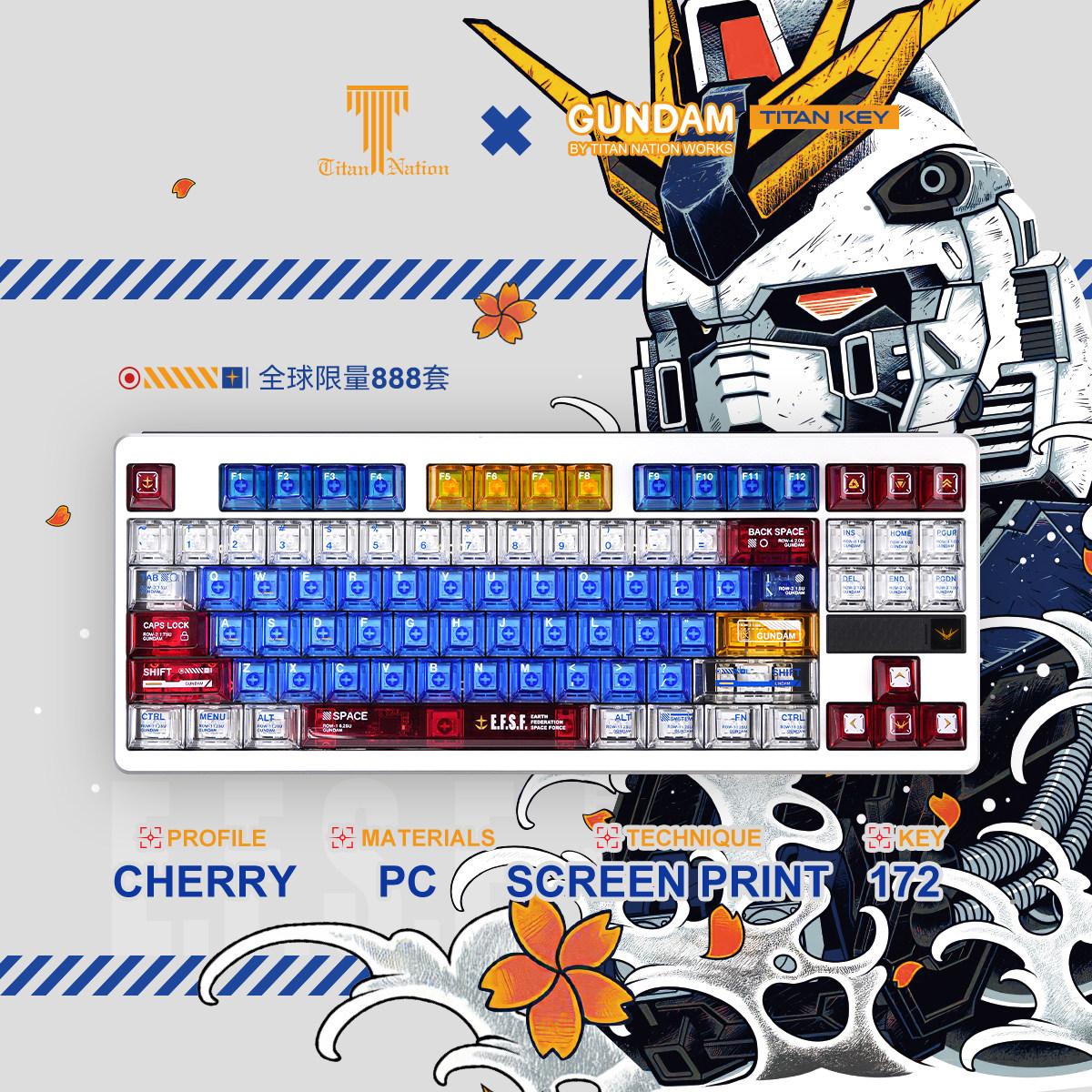 泰坦国度高达GUNDAM键帽典藏版机动战士敢达机械键盘帽磁轴全透PC,电脑硬件/显示器/电脑周边,键帽,淘宝优惠券,粉丝福利购,淘宝优惠卷