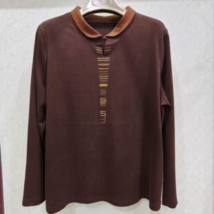 富千金6627中老年女长袖打底衫2025春秋装妈妈宽松大码显瘦百搭衫