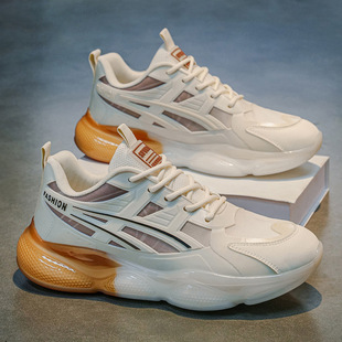 2026男鞋春季青少年休闲跑步黑色运动鞋学生软底超轻减震气垫跑鞋