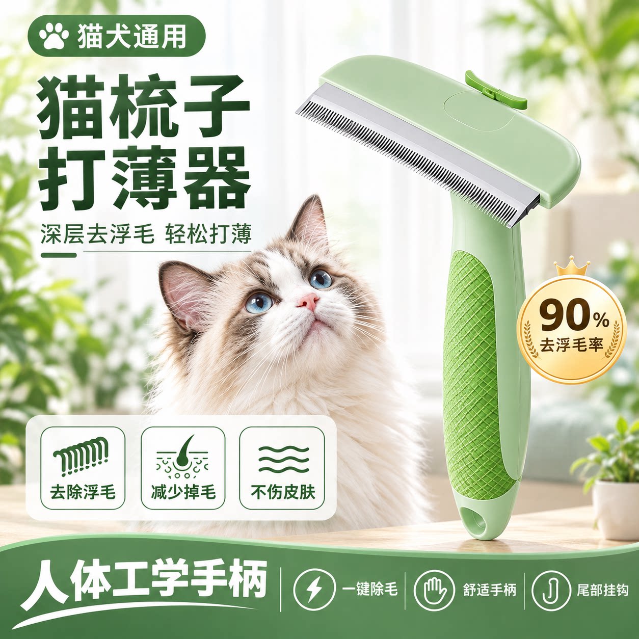薄器打毛猫狗清理毛发浮毛梳毛