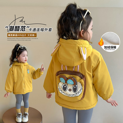 童装2025新款冬季中小女童孩儿童韩版加绒冲锋衣外套P72