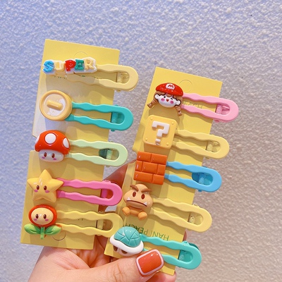 超萌多巴胺马里奥发夹梦回幼时童游卡通可爱少女发卡趣味设计边夹