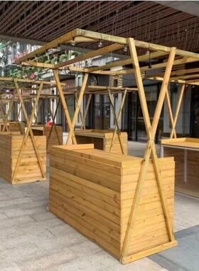 户外折叠展示架集市摊位架移动夜市活动木花车布艺创意箱体小吃车
