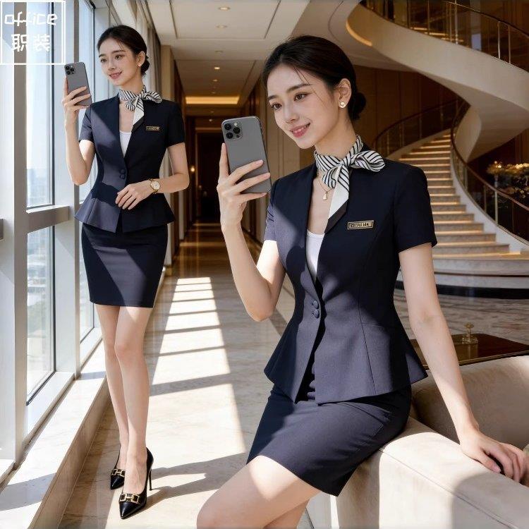 职业套装女高端前台工装西装裙子气质珠宝店医美顾问美容师工作服