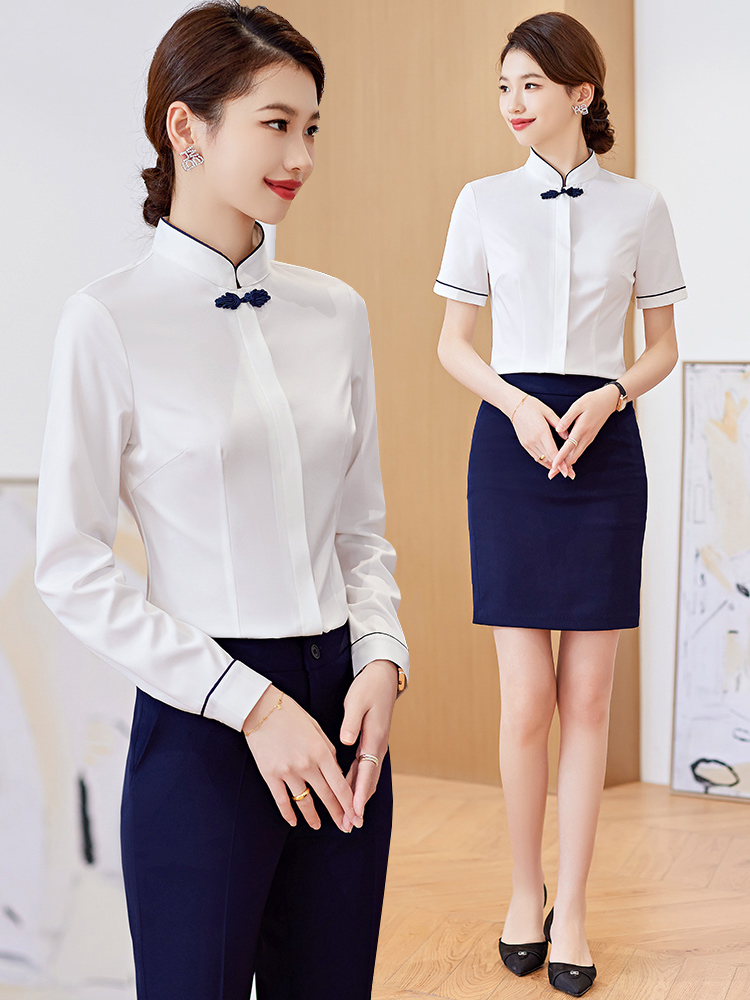 空姐制服酒店前台服务员工作服衬衫套装女气质高端案场接待工装夏