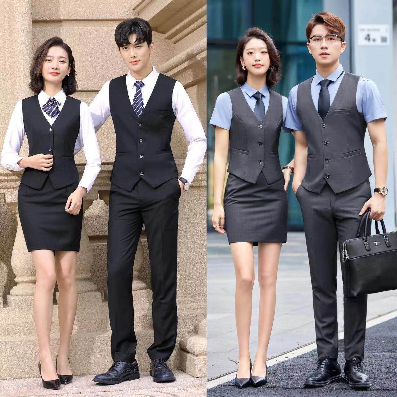 男女职业装马甲工装酒吧KTV台球电竞俱乐部比赛工作服定制印logo