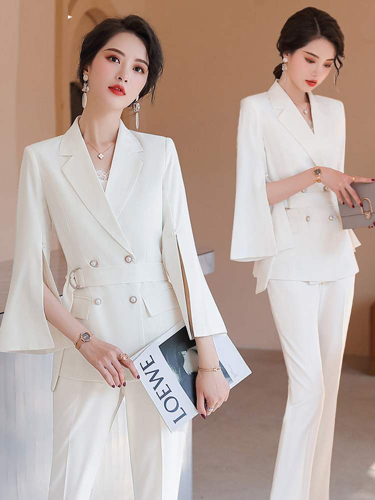 白色西装外套女夏2021年新款时尚气质职业装春秋设计感小西服套装