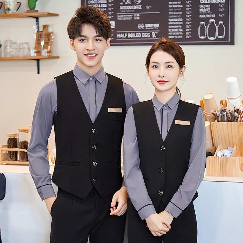 酒店KTV工作服马甲套装餐饮西餐厅饭店火锅店收银女服务员工装男