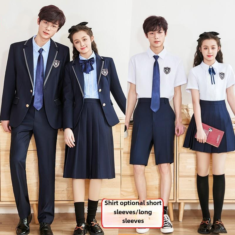学院风西装套装男女制服大学生毕业西服长裙班服正装酒店前台工装