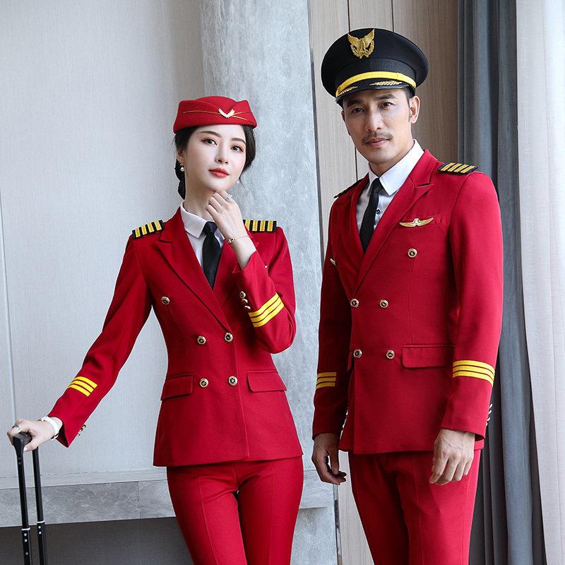 航空机长制服西装背心套装长袖乐队演出高铁乘务员制服打军鼓服女