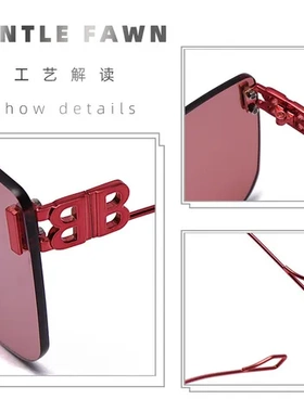 钓鱼镜行车平光眼镜太阳镜S31707驾金属新款驶女无框墨镜大框