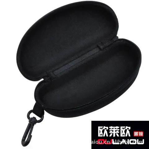 眼镜盒拉链盒墨镜盒挂钩便捷黑色2022平光镜太阳眼镜盒通用抗压