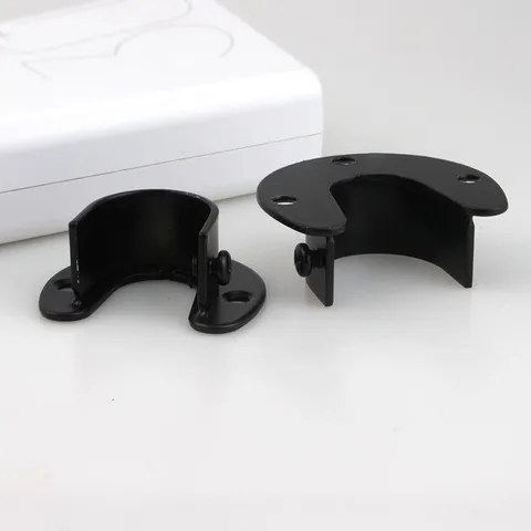 衣柜圆管黑色2532开口不锈钢浴帘管座欧式法兰座挂衣杆衣杆托底座