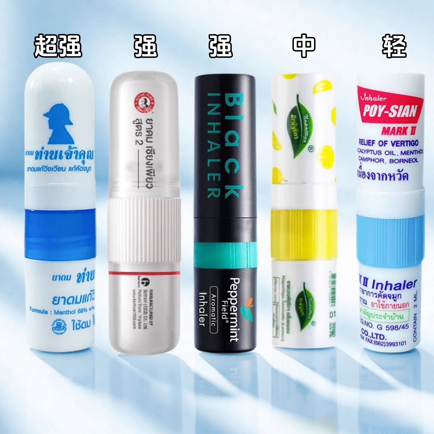 泰国八仙筒花香柠檬薄荷氛鼻通 香筒 提神醒脑开车打瞌睡学生鼻吸