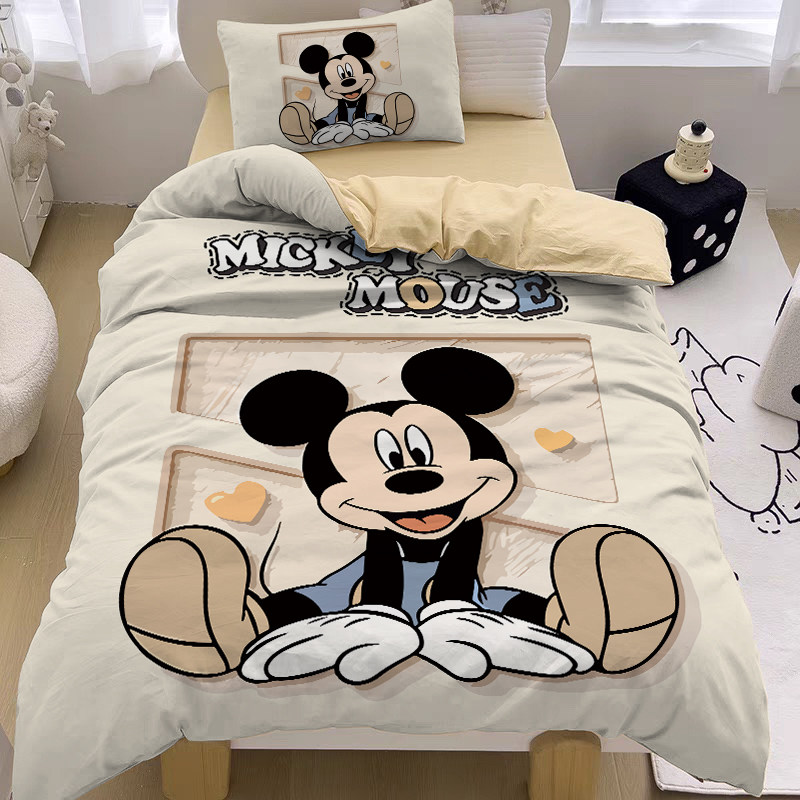 卡通迪士尼米奇四件套儿童床品被套米老鼠单人三件套印花被套被罩,床上用品,床品套件/四件套/多件套,淘宝优惠券,粉丝福利购,淘宝优惠卷