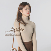 一三良品小个子纯色白色内搭打底衫 半高领堆堆领上衣长袖 T恤女冬