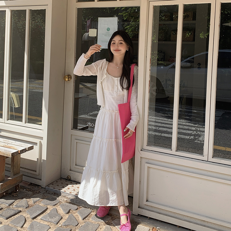 小个子套装吊带连衣裙针织开衫女