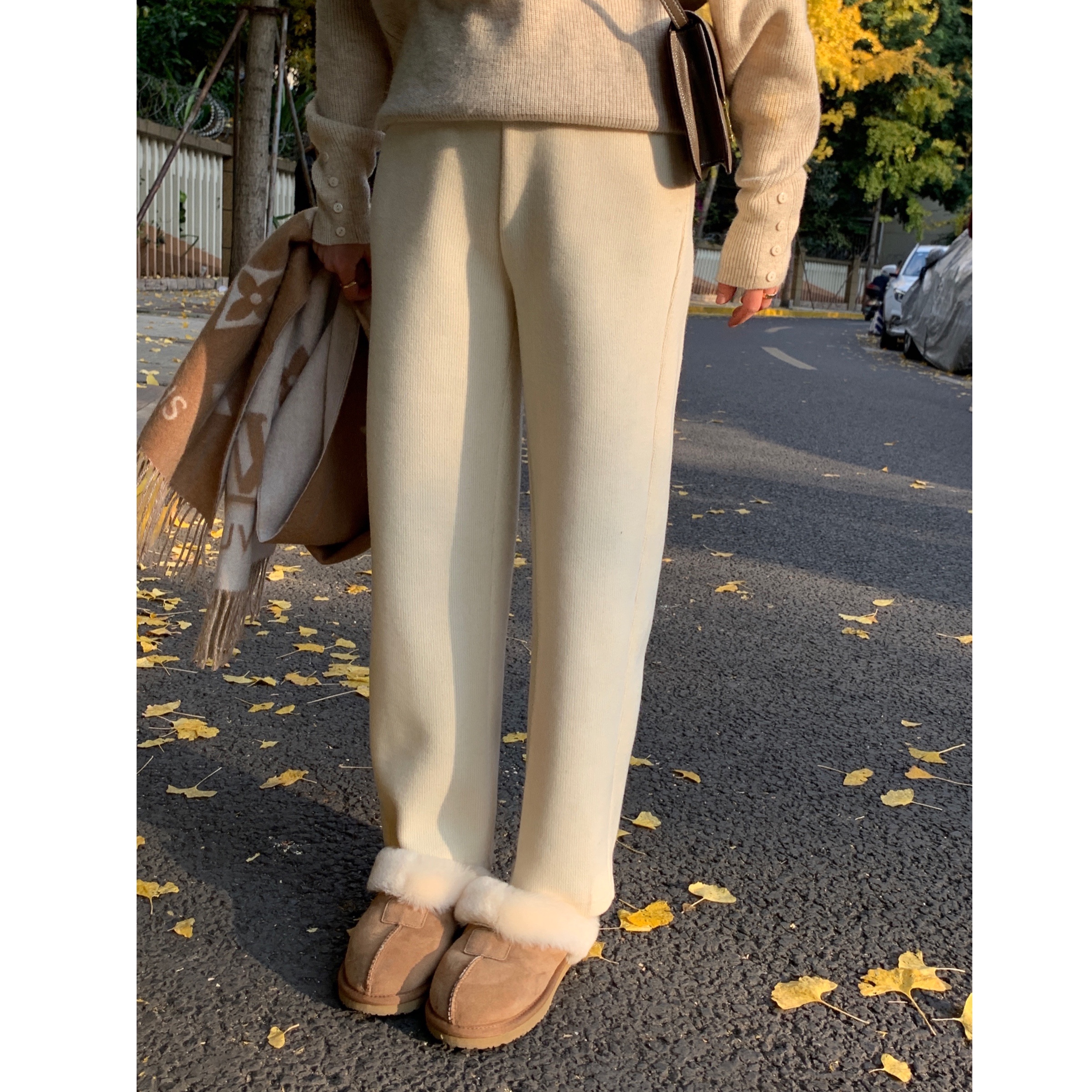 13良品小个子 零下都可以！暖暖厚厚裤 冬季加厚长裤阔腿裤拖地女