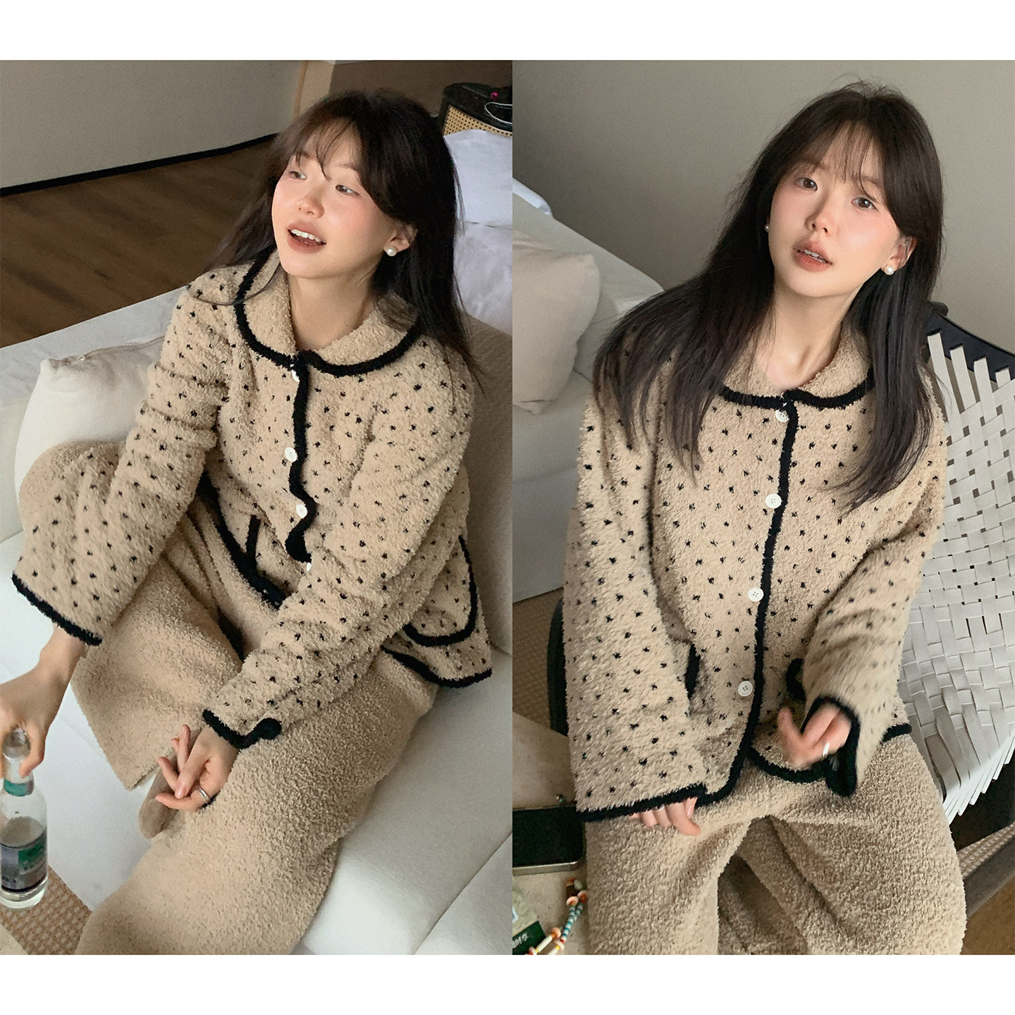 可爱软糯珊瑚绒睡衣女冬加绒加厚