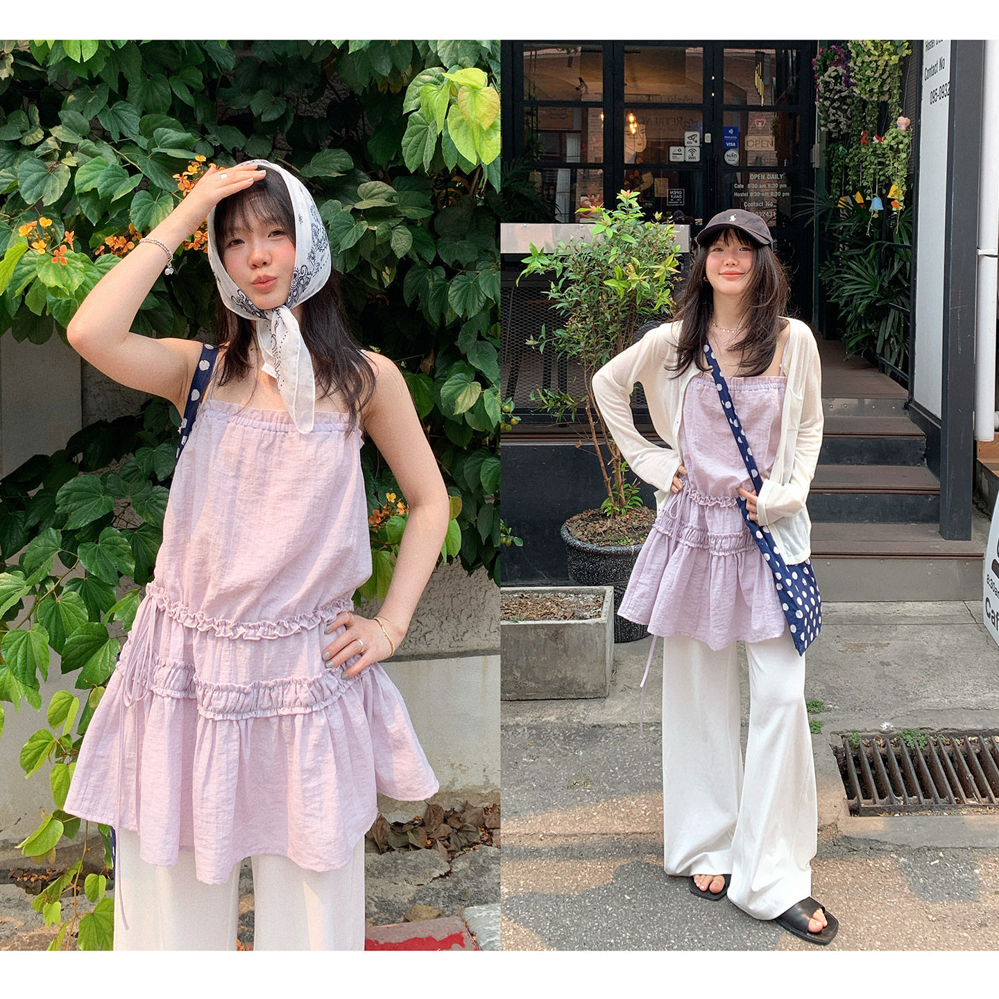 小个子木耳边吊带裙裙子短温柔女图片