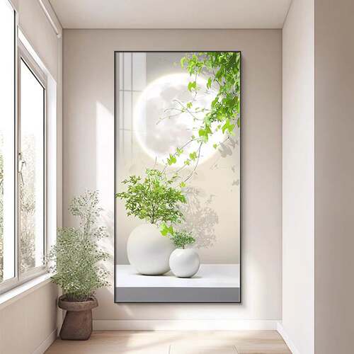 竖版绿植玄关走廊装饰画