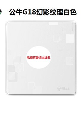 公牛hdmi出线盖板幻影白色圆孔