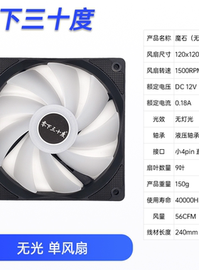 CPU风扇12厘米电脑CPU散热器静音PWM温控调速台式机大风量12CM