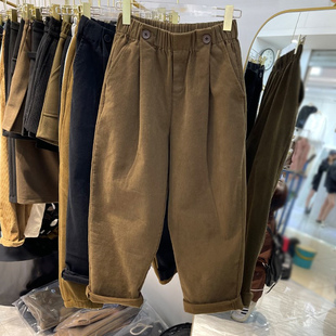 老爹萝卜裤 卡其色休闲裤 宽松哈伦裤 大码 潮 子女春秋高腰显瘦九分裤