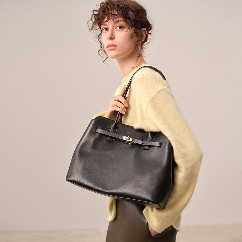 ELLE女包2025新款包包高级感手提单肩包大容量托特包通勤百搭