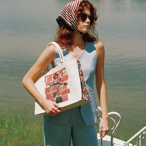 ELLE大容量时尚帆布包单肩托特包