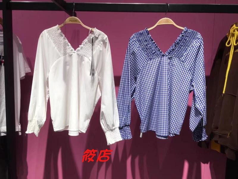 鸟2022年夏季时尚百搭A5CD82118休闲V领女装上衣女A5CD82118B5