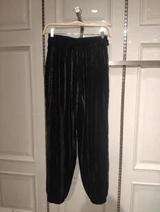 高腰斯文丝绒束脚裤 长裤 A5GB118889 A5GB1188新款 鸟2022春季