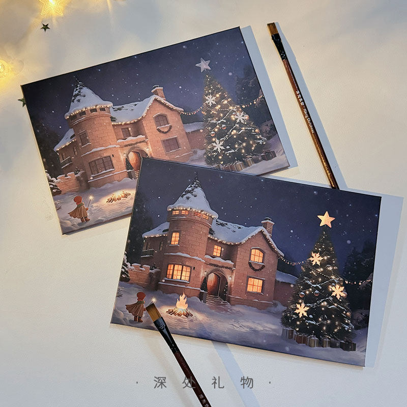 圣诞发光录音贺卡魔法感应卡片圣诞节礼物惊喜送女朋友情侣礼物cj