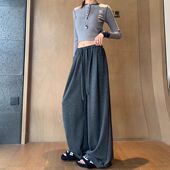 阔腿裤 宽松百搭糯米长裤 女大码 新款 300斤胖MM夏季 垂坠感软糯薄款