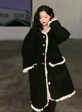 小香风珊瑚绒睡衣套装女大码300斤胖MM秋冬加厚睡袍长裤两件套潮2