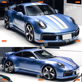 饰机盖侧裙彩贴纸 Targa改装 适用于保时捷911车贴拉花992 Carrera