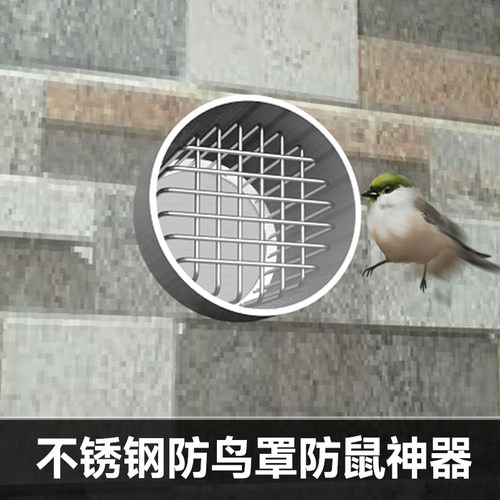 不锈钢排气罩油烟机排烟管防鸟筑巢PVC管卫生间外墙出风口防鼠网