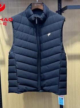 红一号28876男士羽绒马甲背心立领白鸭绒保暖外套坎肩2024秋冬款