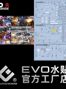 EVO HG GTO扎古 红色彗星 老虎原型 大魔 加农 高达起源 荧光水贴