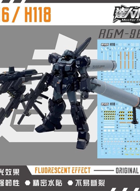 达人水贴 H116 H118 HG 1/144 杰斯塔模型 A班 BC班装备 荧光水贴