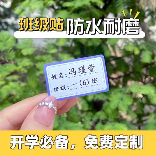 防撕幼儿园初中班级姓名贴