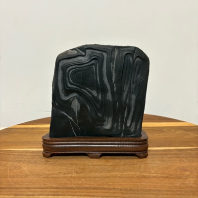 济源纹石 回字纹 天然原石原底 桌面小屏风 书桌茶桌办公桌摆件