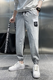 黑色2023春夏装精神小伙九分裤男青年束脚运动裤潮K109-P55控79，男装休闲裤，电商A108